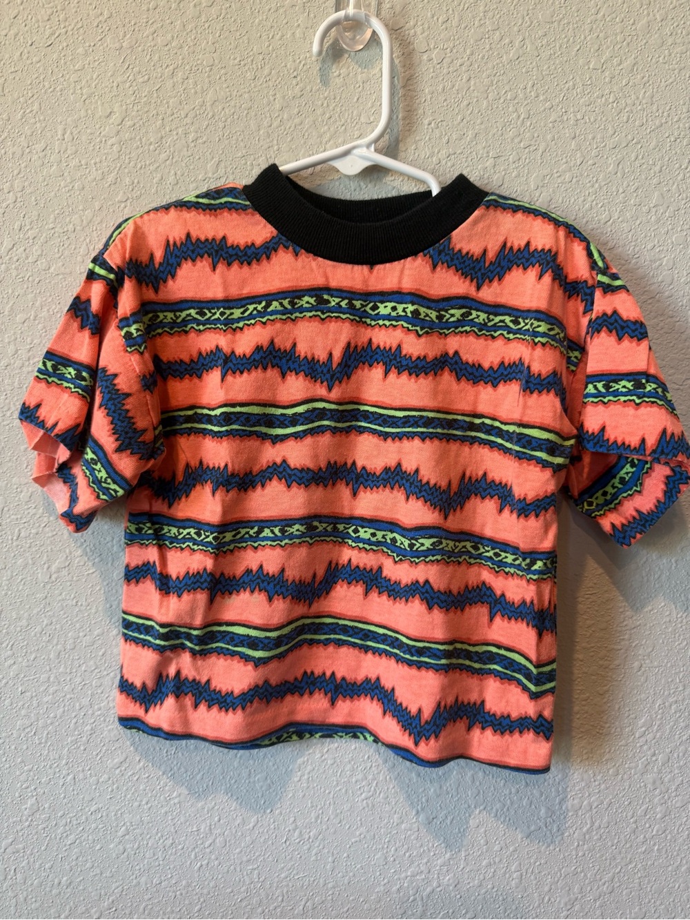 Vintage 90s Buster Brown 4T Geometric All Over Print T-Shirt USA Made